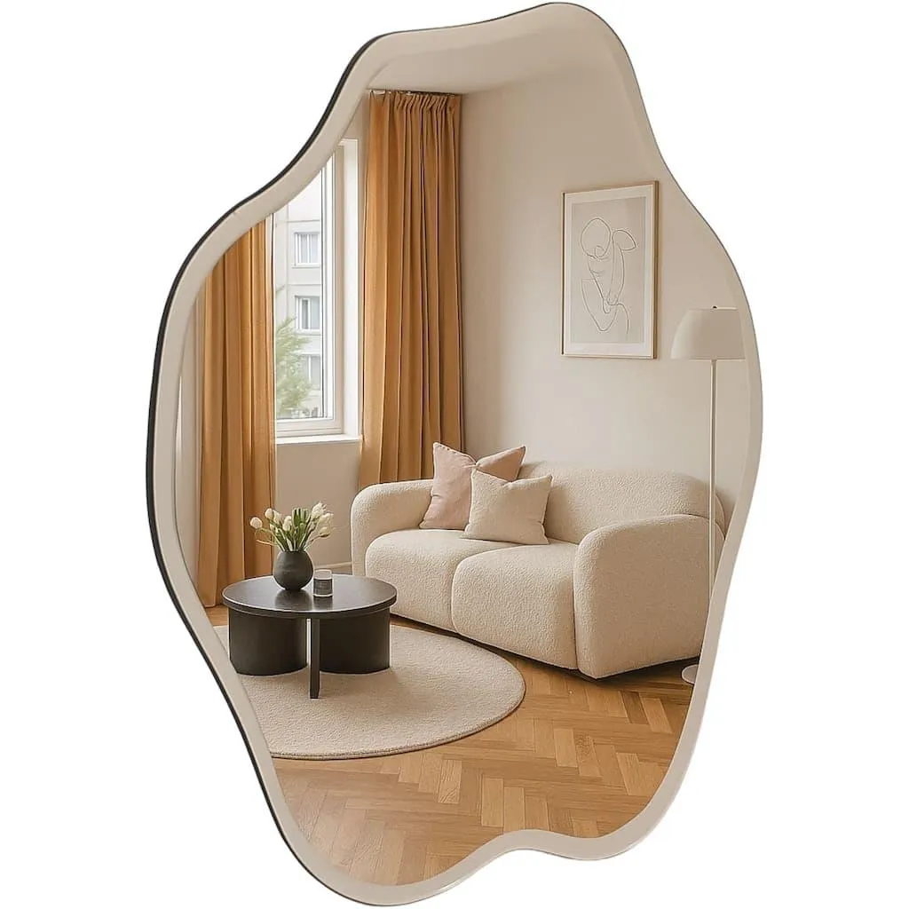 homsy by Ana Johnson Wandspiegel »Missimi, Wanddekoration, 45x55cm« wellenförmig, wolkenförmig, Eleganz mit transparentem Rahmen