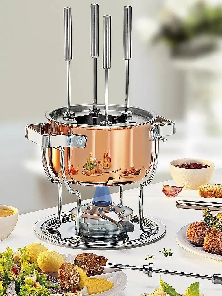 Fondue-Garnitur DAVOS Culinox 17 cm verkupfert