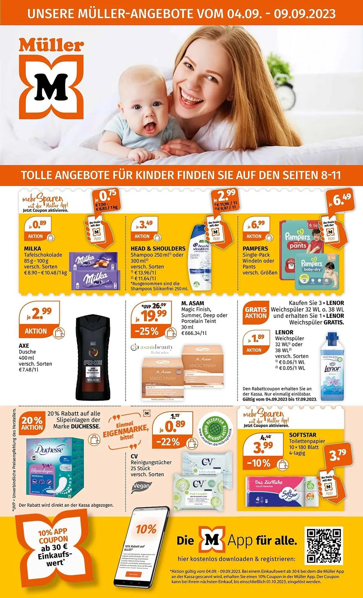 Müller Flugblatt von 3. September bis 9. September 2023 - Flugblätt seite  1