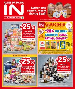 INTERSPAR Flugblatt von 3. September bis 9. September 2026 - Flugblätt seite  1