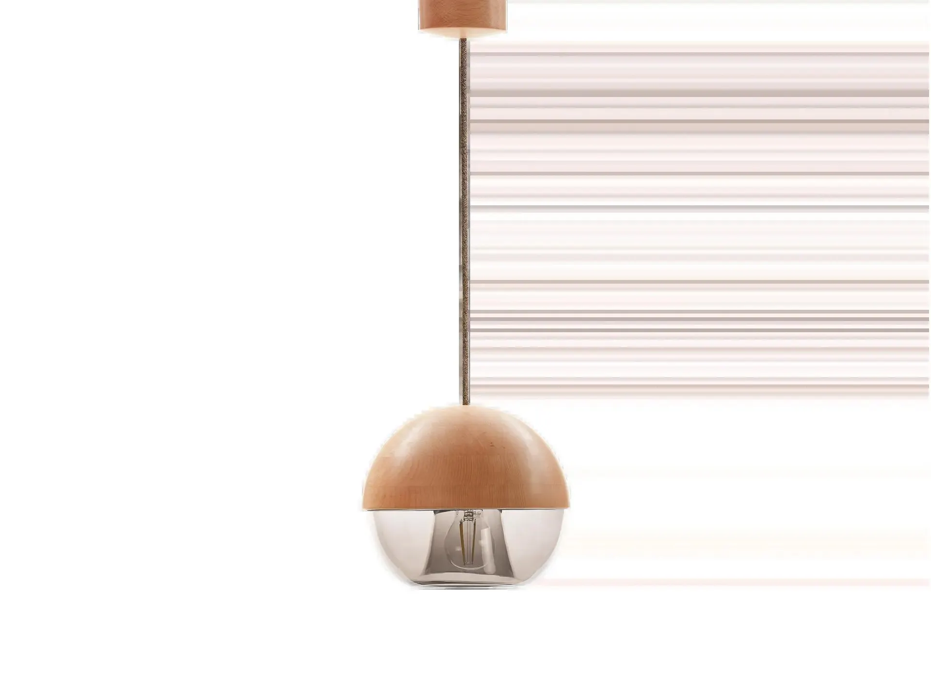 Hängeleuchte Avo inkl. Leuchtmittel, Ø 23 cm, Glas braun getönt, Buche