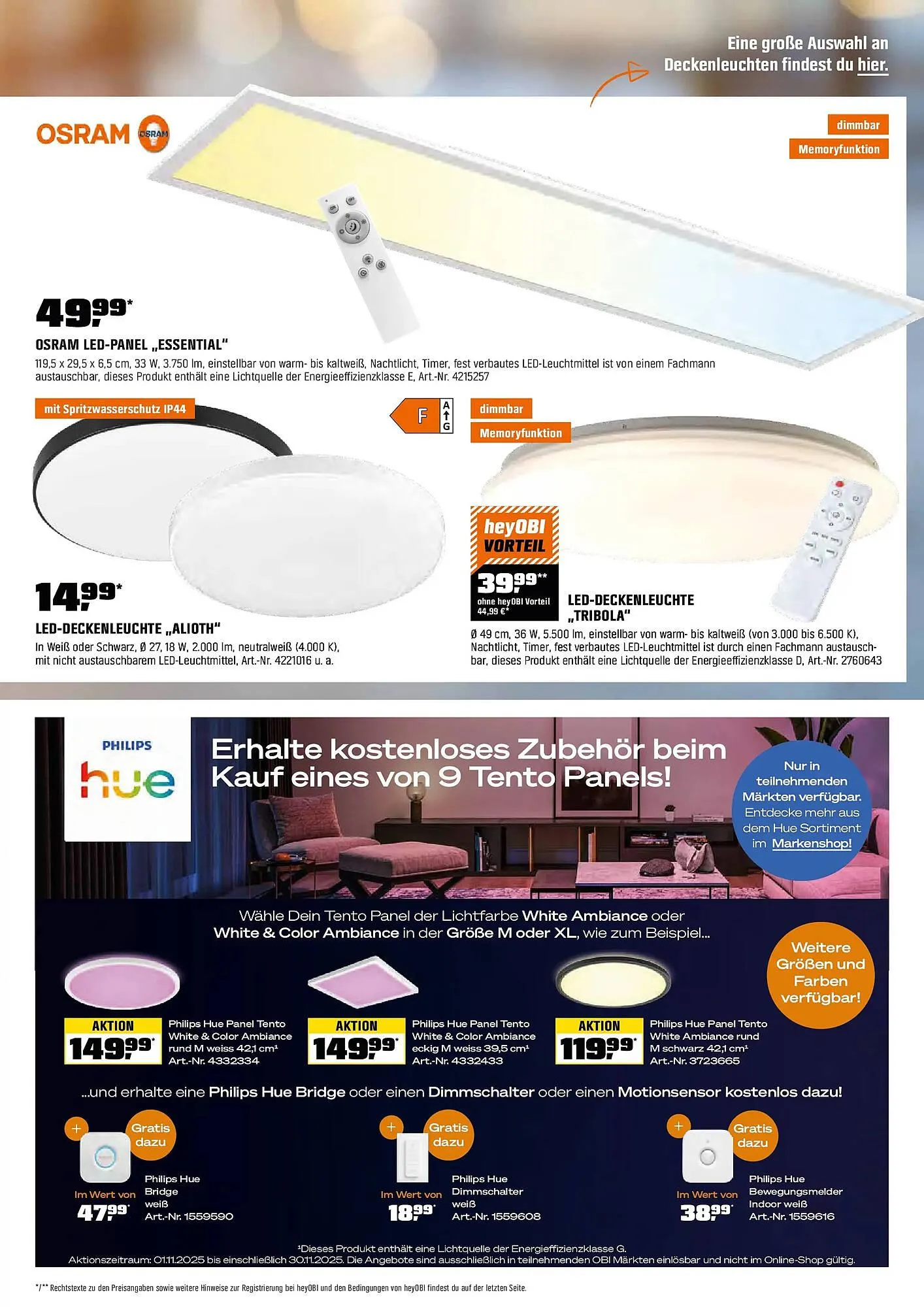 OBI Flugblatt von 1. November bis 13. November 2025 - Flugblätt seite 13