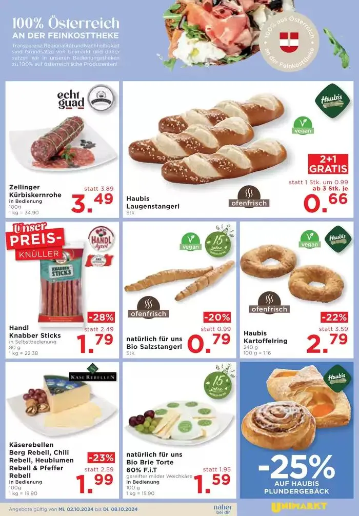 Unimarkt flugblatt von 2. Oktober bis 8. Oktober 2024 - Flugblätt seite  5