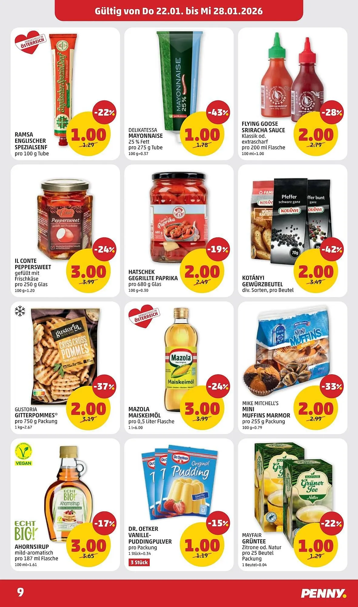 PENNY Flugblatt von 22. Jänner bis 28. Jänner 2026 - Flugblätt seite  9