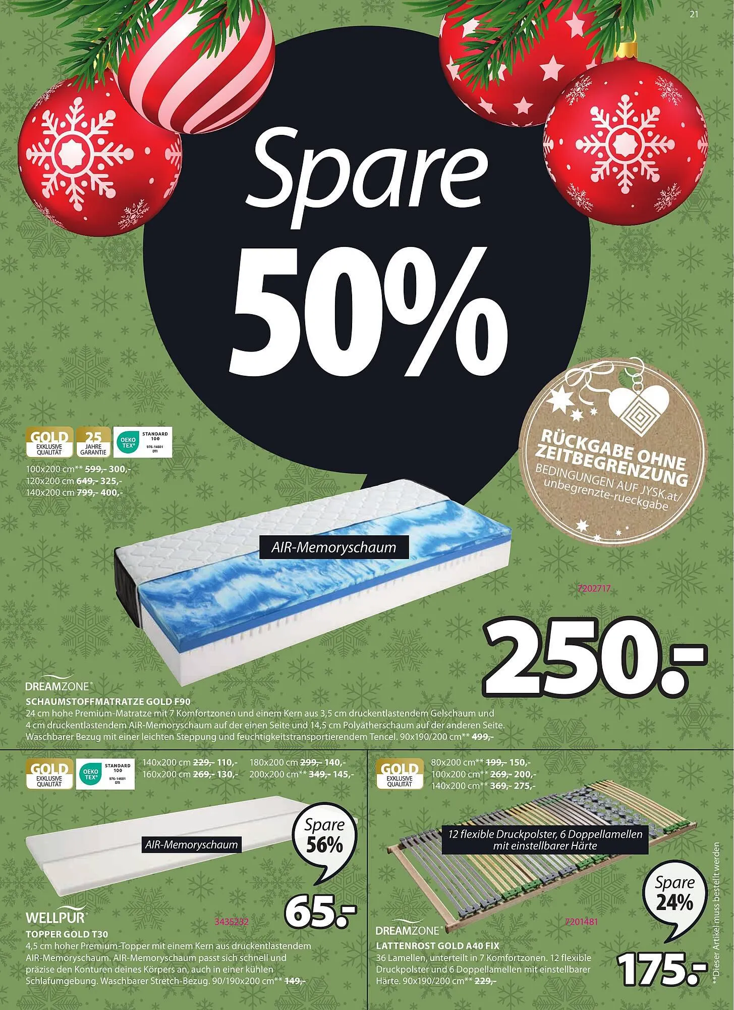 JYSK Flugblatt von 29. November bis 2. Jänner 2024 - Flugblätt seite  21