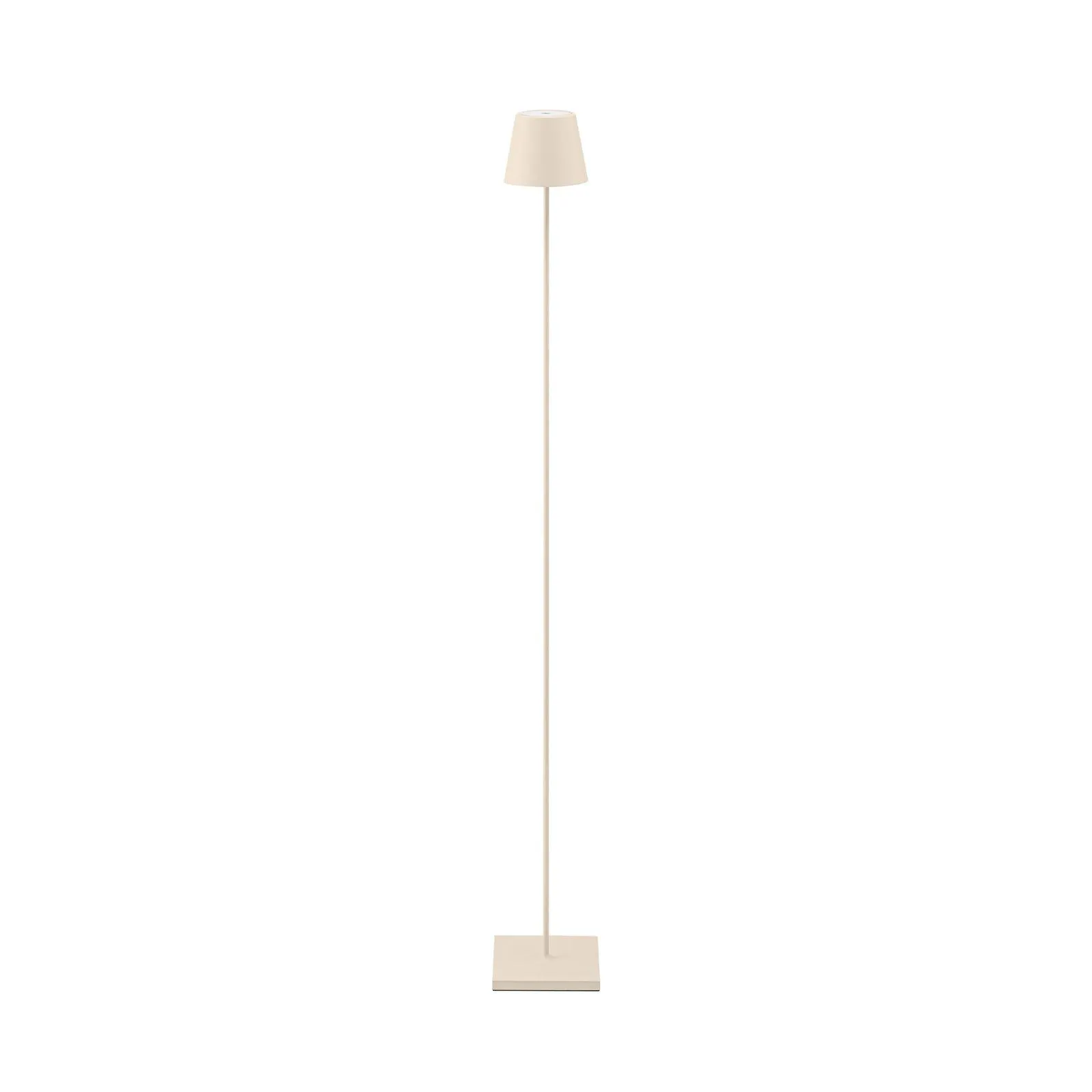 LED-Akku-Stehlampe Nuindie IP54 120 cm rund USB-C dünenbeige