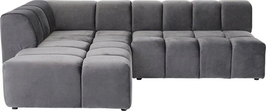 Ecksofa Belami Velvet Grau Links