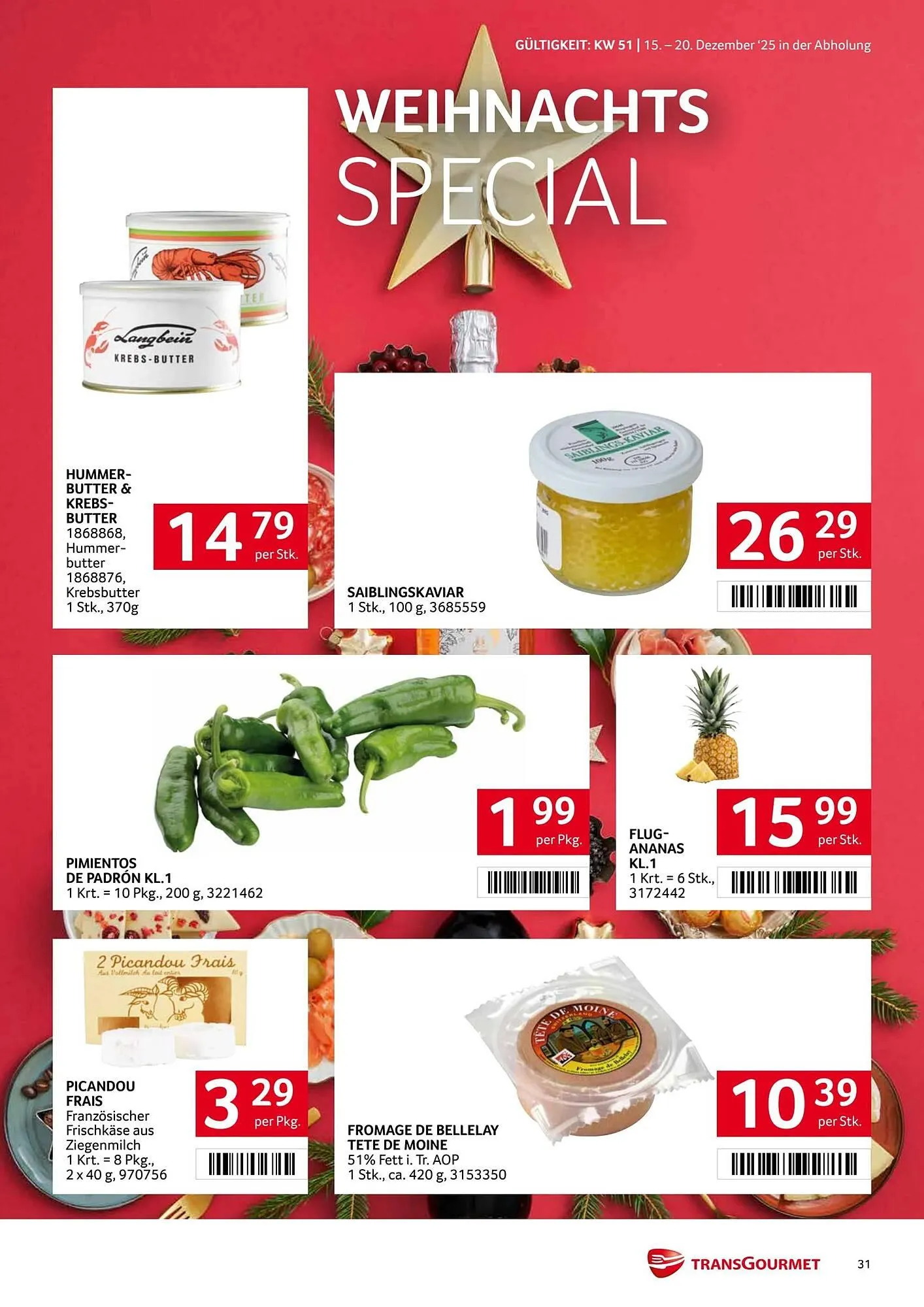 Transgourmet Flugblatt von 15. Dezember bis 21. Dezember 2025 - Flugblätt seite 30