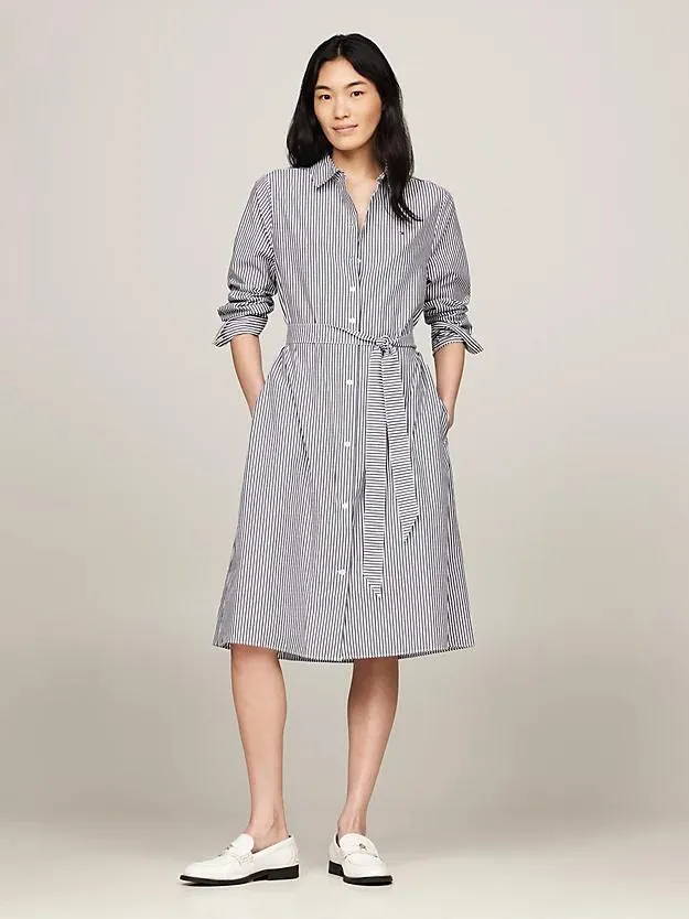 Essential knielanges Hemdkleid mit Streifen