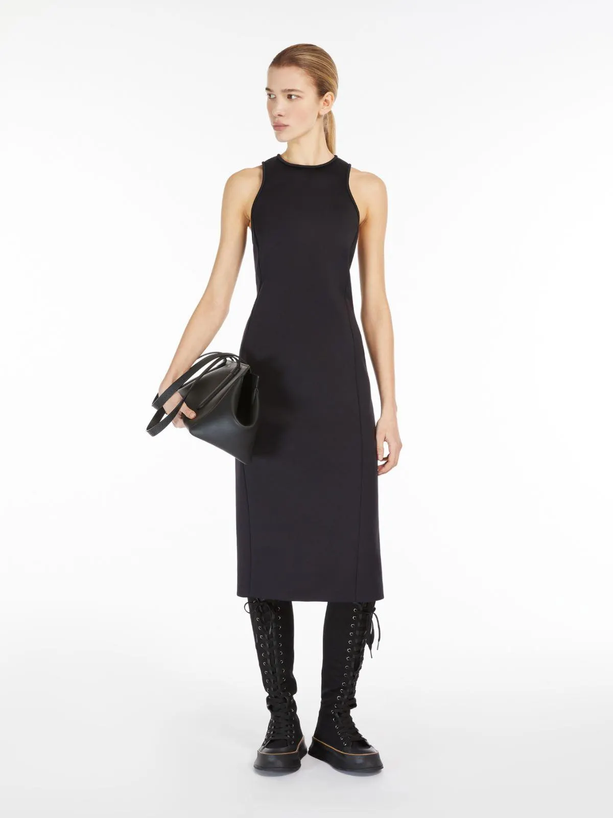 Kleid aus doppellagigem Jersey mit Nadelstreifen