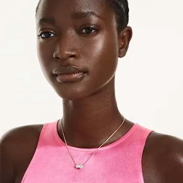 Mesmera Halskette Herz, Weiß, Goldlegierungsschicht