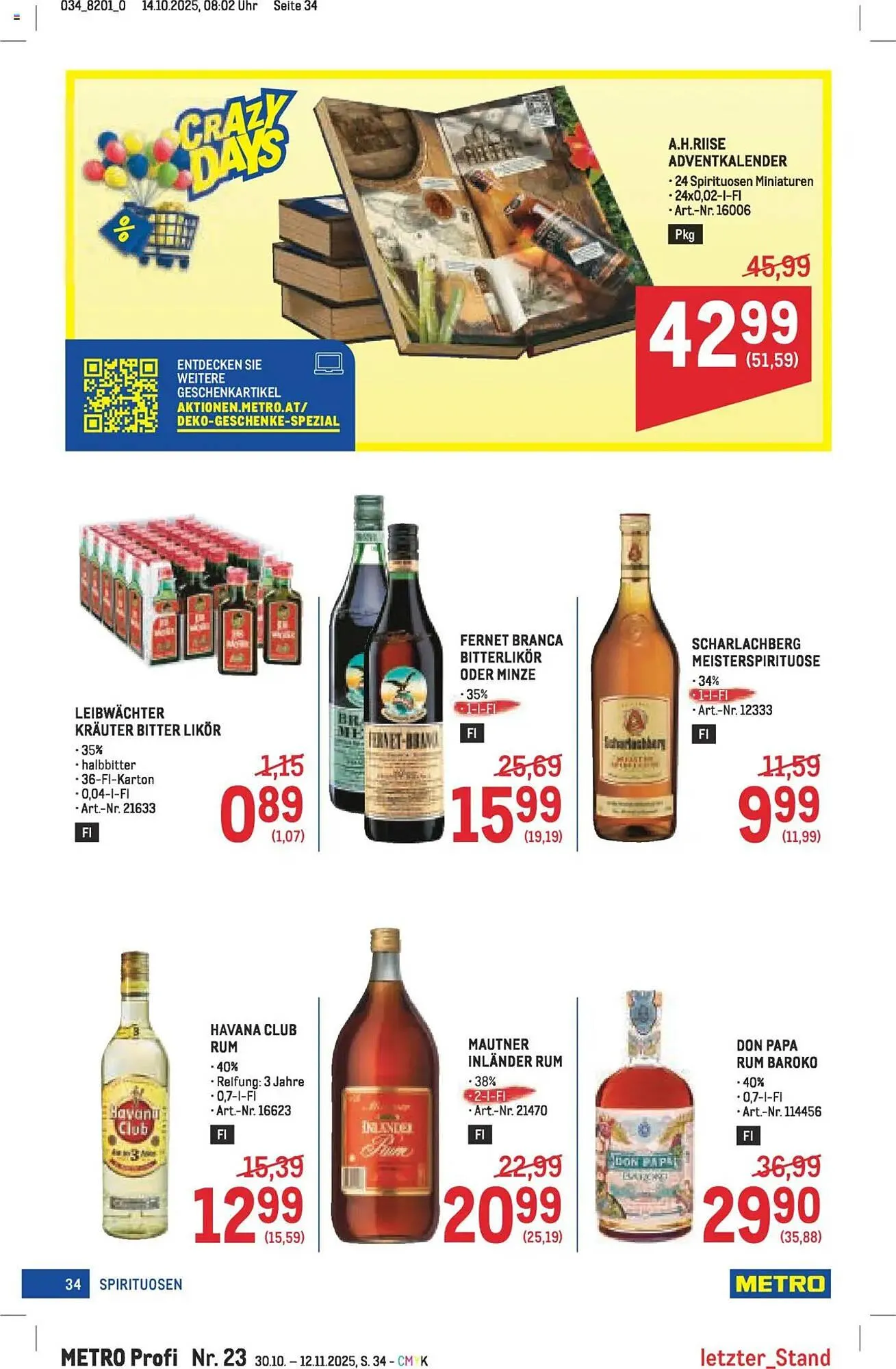 Metro Flugblatt von 30. Oktober bis 12. November 2025 - Flugblätt seite 34