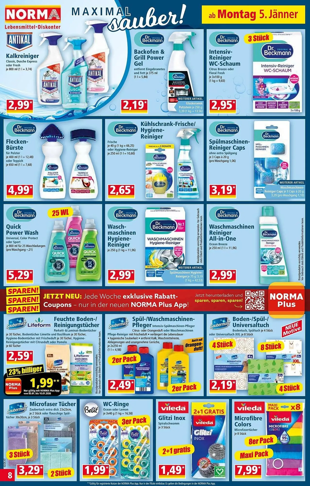 Norma Prospekt von 5. Jänner bis 11. Jänner 2026 - Flugblätt seite 8