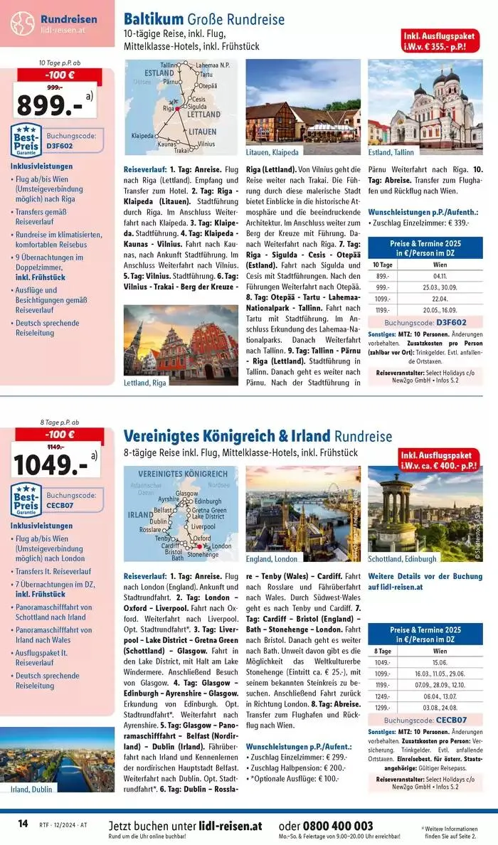 Aktuelle Reiseprospekte Themenprospekt Dezember von 13. Dezember bis 15. Jänner 2025 - Flugblätt seite 14