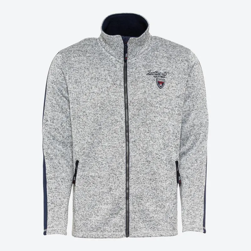 Herren-Strickfleece-Jacke mit Kontrast-Streifen