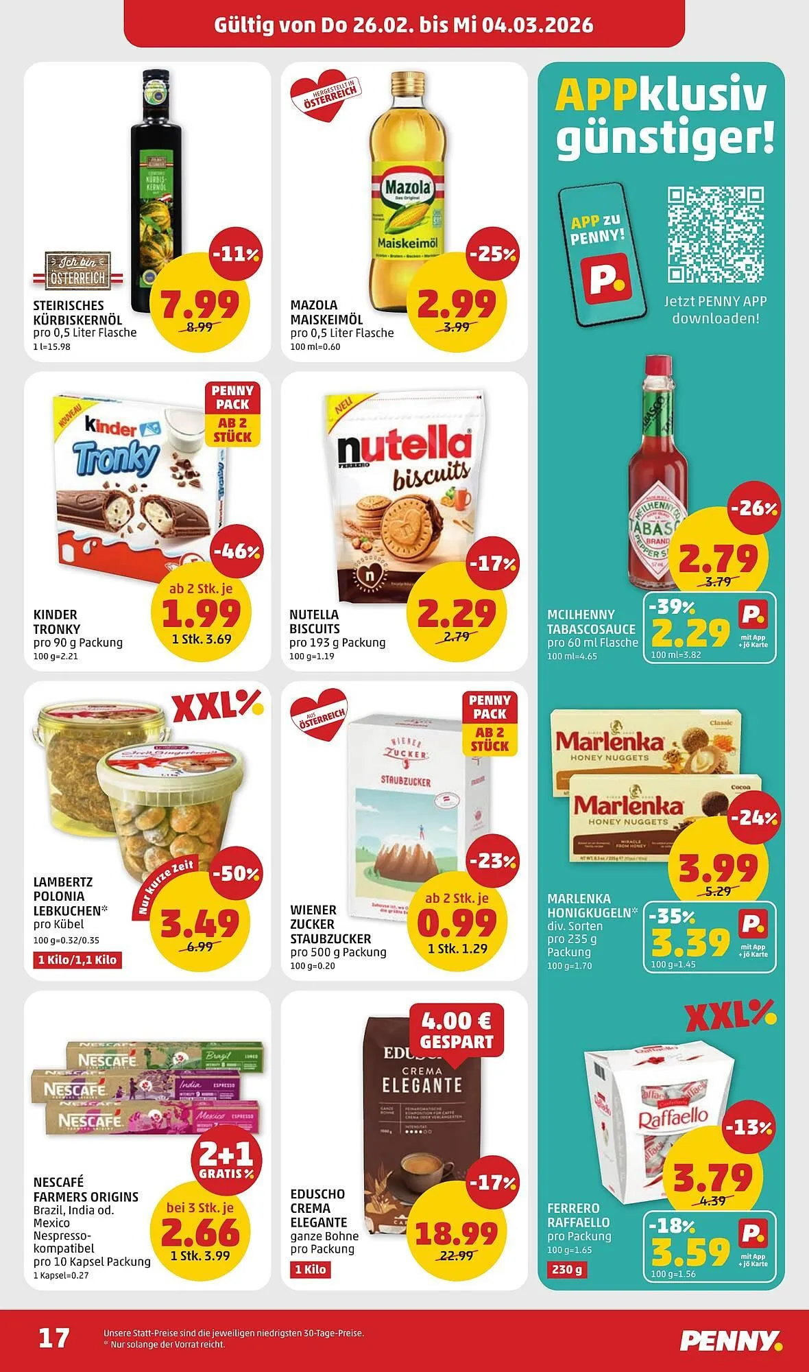 PENNY Flugblatt von 26. Februar bis 4. März 2026 - Flugblätt seite  17