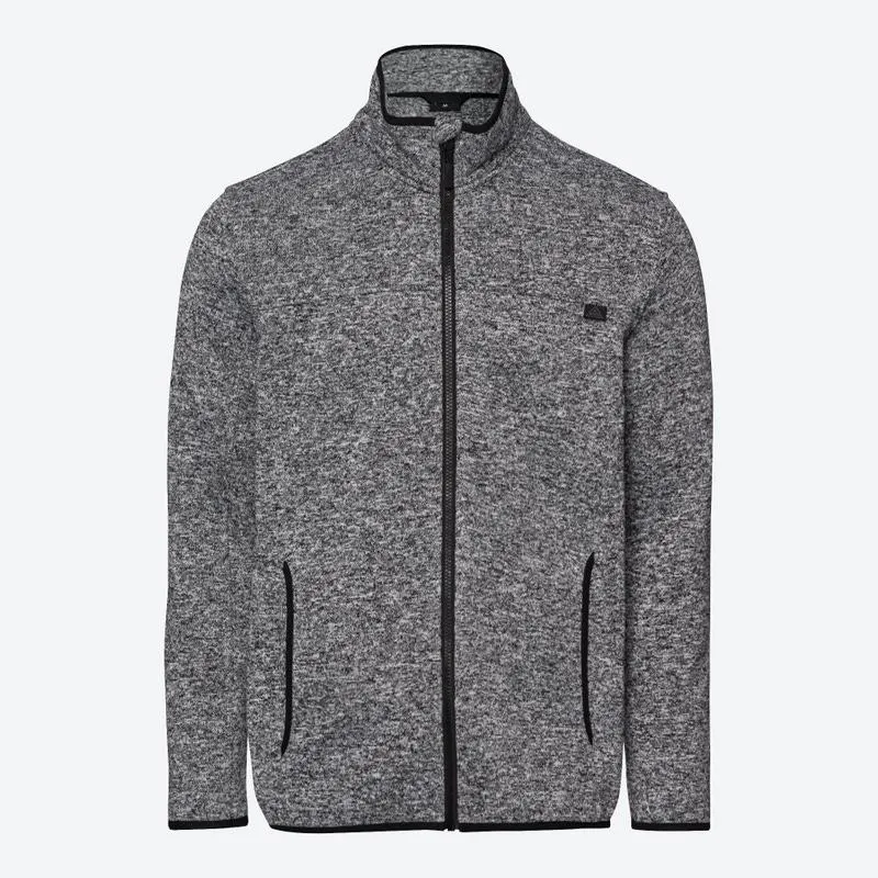 Herren-Strickfleece-Jacke in Melange-Optik