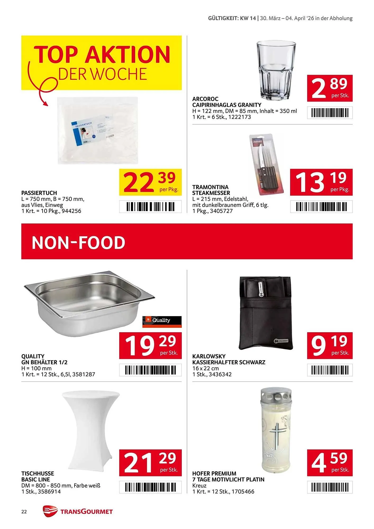 Transgourmet Flugblatt von 30. März bis 4. April 2026 - Flugblätt seite  21