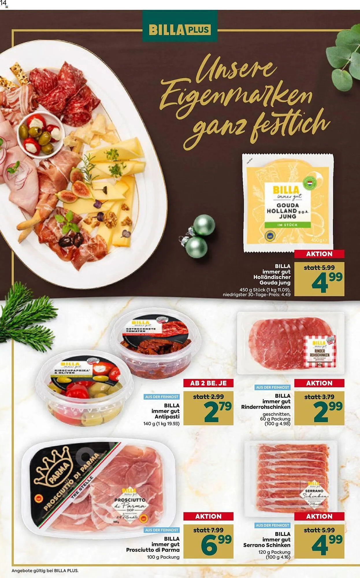 Billa Flugblatt von 30. November bis 23. Dezember 2023 - Flugblätt seite 14