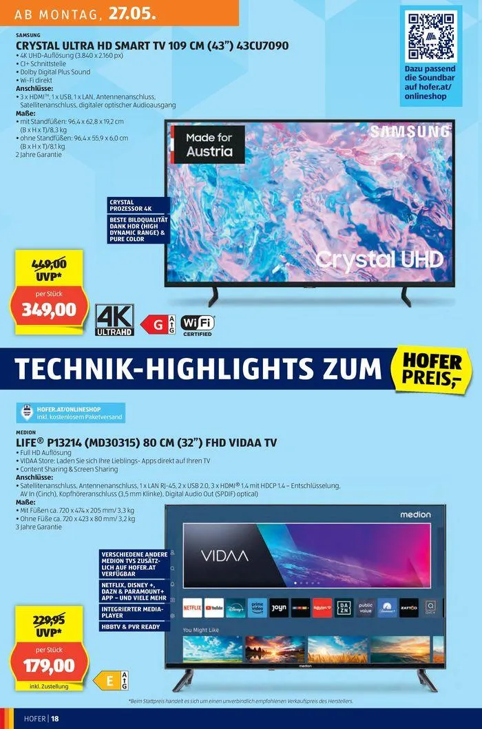 Blättern Sie online im HOFER Flugblatt von 22. Mai bis 5. Juni 2024 - Flugblätt seite 22