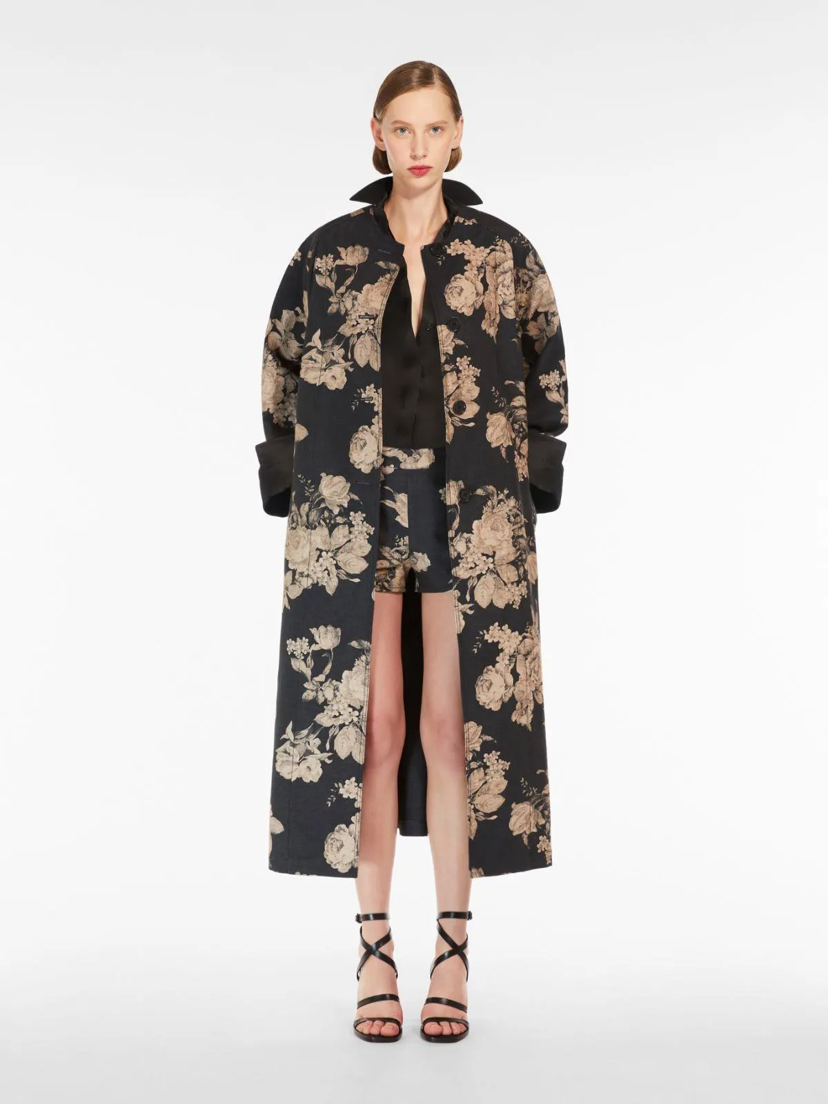 Bedruckter Oversize-Mantel aus Canvas