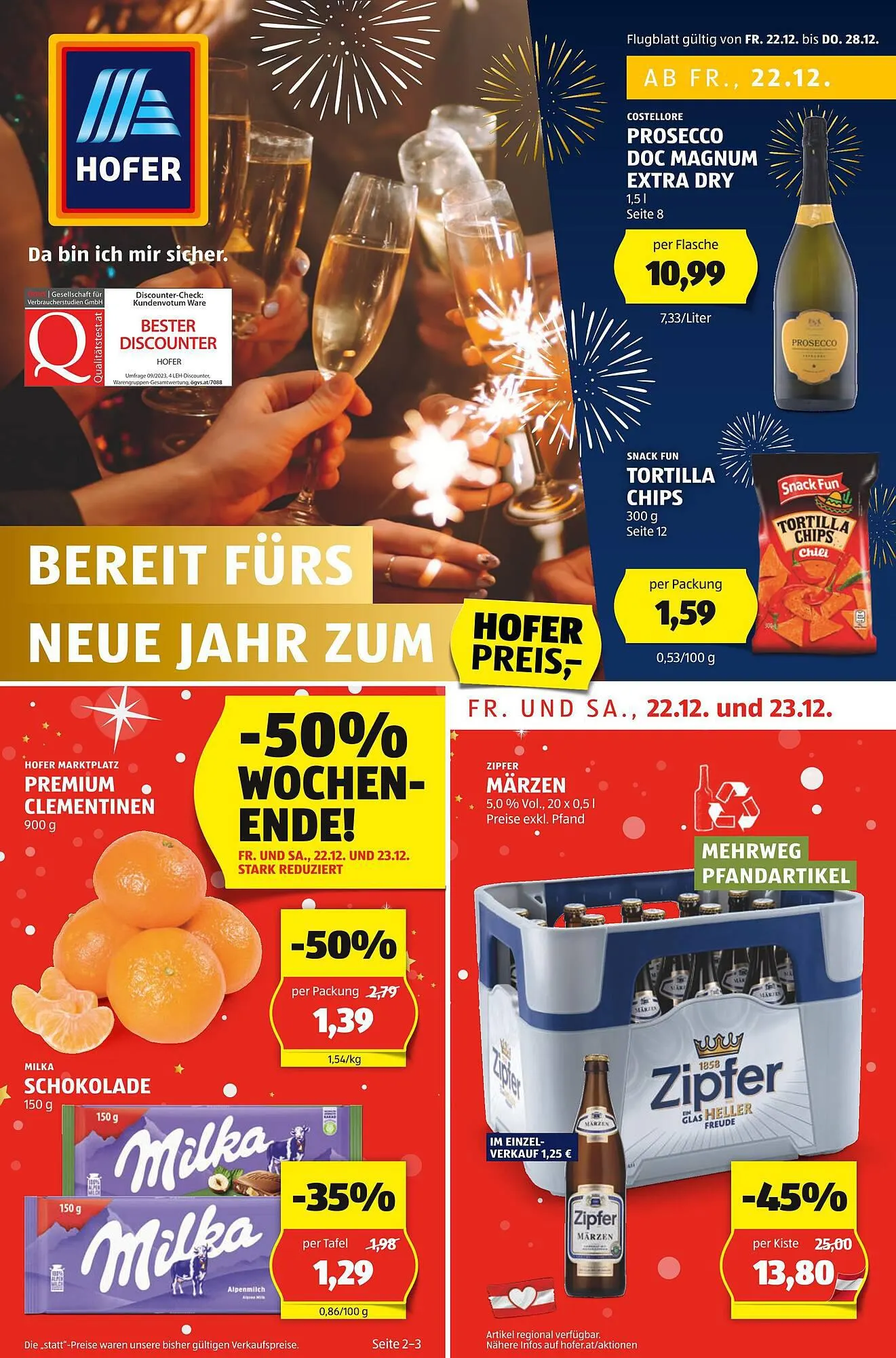 Hofer Flugblatt von 22. Dezember bis 28. Dezember 2024 - Flugblätt seite 1