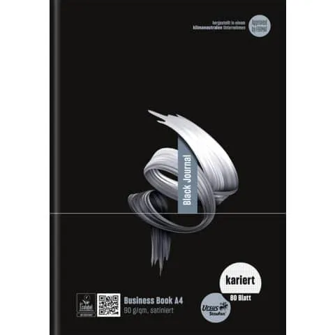 Geschäftsbuch A4 80Blatt kariert schwarz URSUS Style 608560100