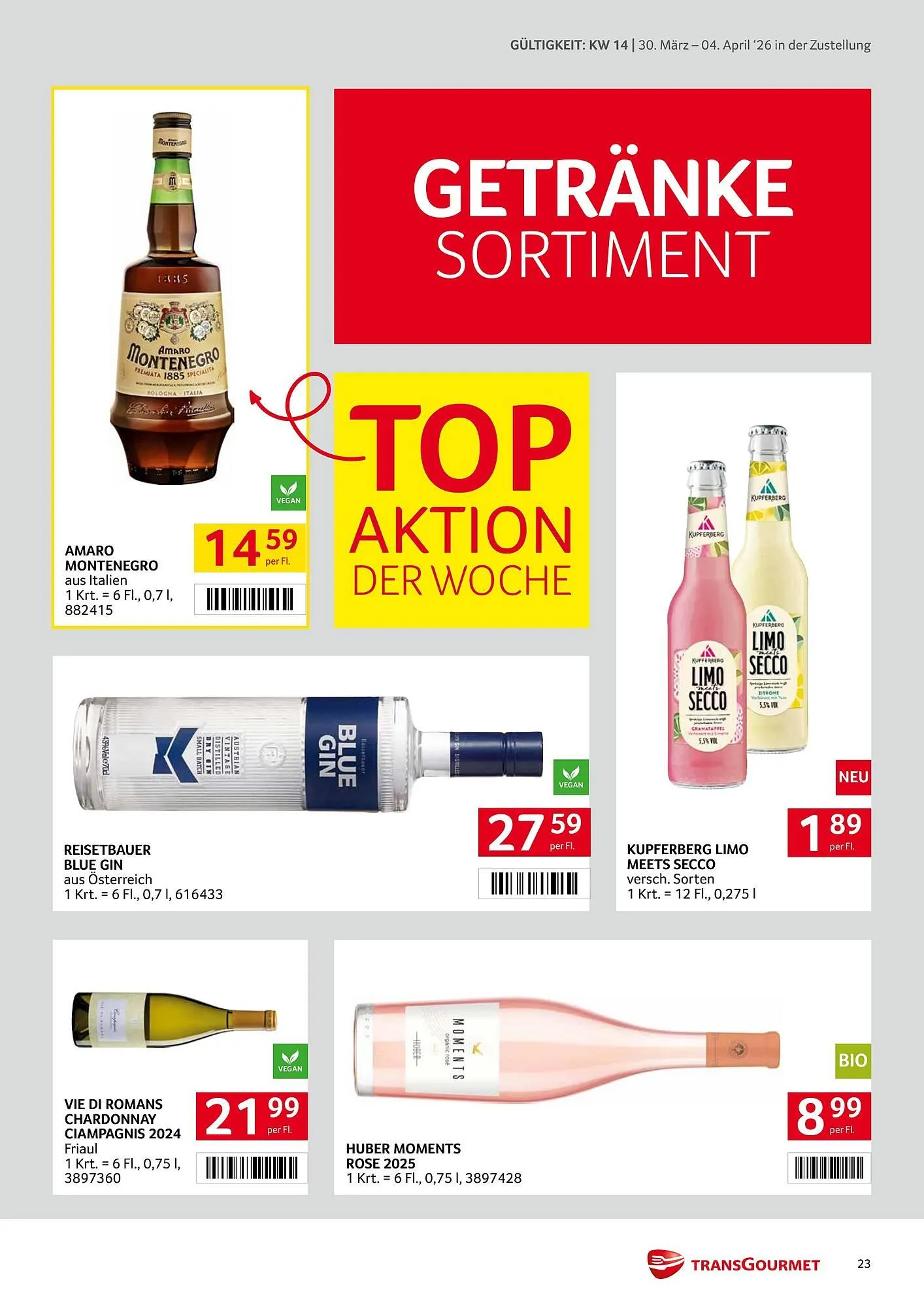 Transgourmet Flugblatt von 30. März bis 4. April 2026 - Flugblätt seite  23