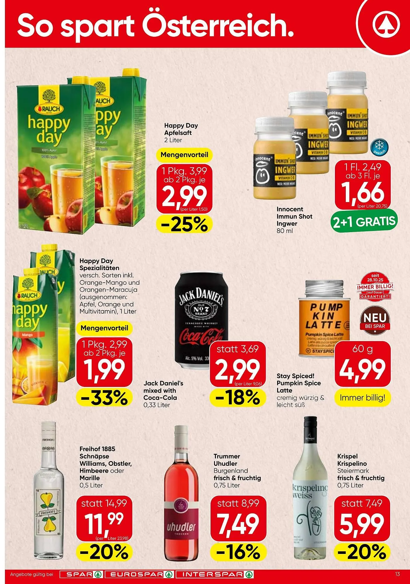 Spar Flugblatt von 13. November bis 19. November 2025 - Flugblätt seite 13