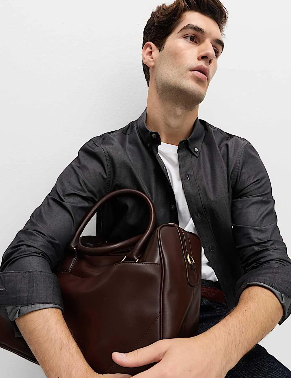 Bügelleichtes Jeanshemd mit normaler Passform