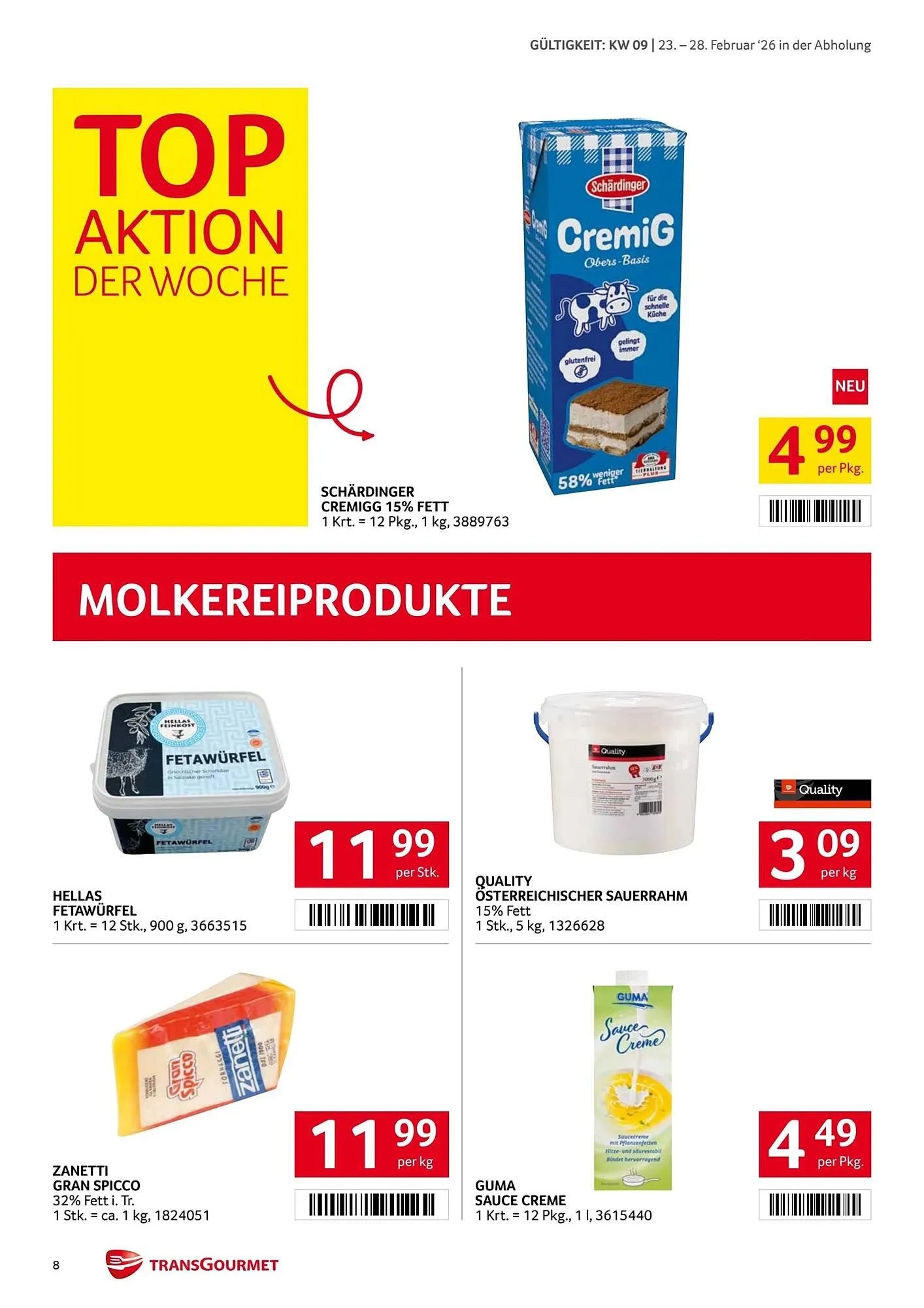 Transgourmet Flugblatt von 23. Februar bis 28. Februar 2026 - Flugblätt seite 8