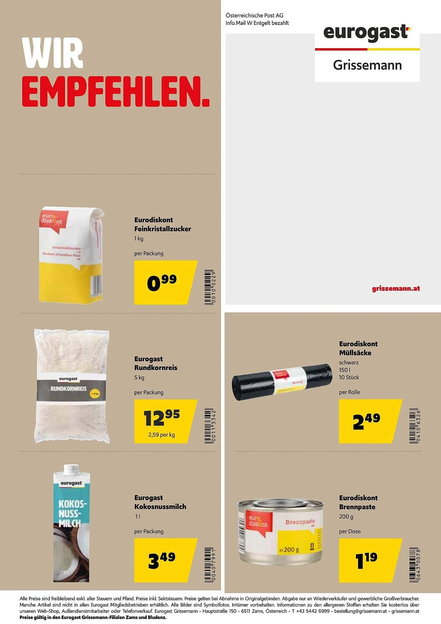Eurogast Grissemann Flugblatt von 1. Dezember bis 12. Dezember 2025 - Flugblätt seite  24