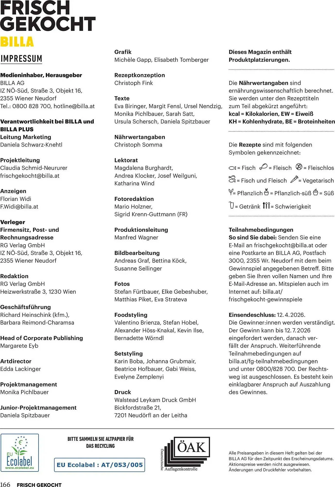Billa Flugblatt von 1. März bis 30. April 2026 - Flugblätt seite  164