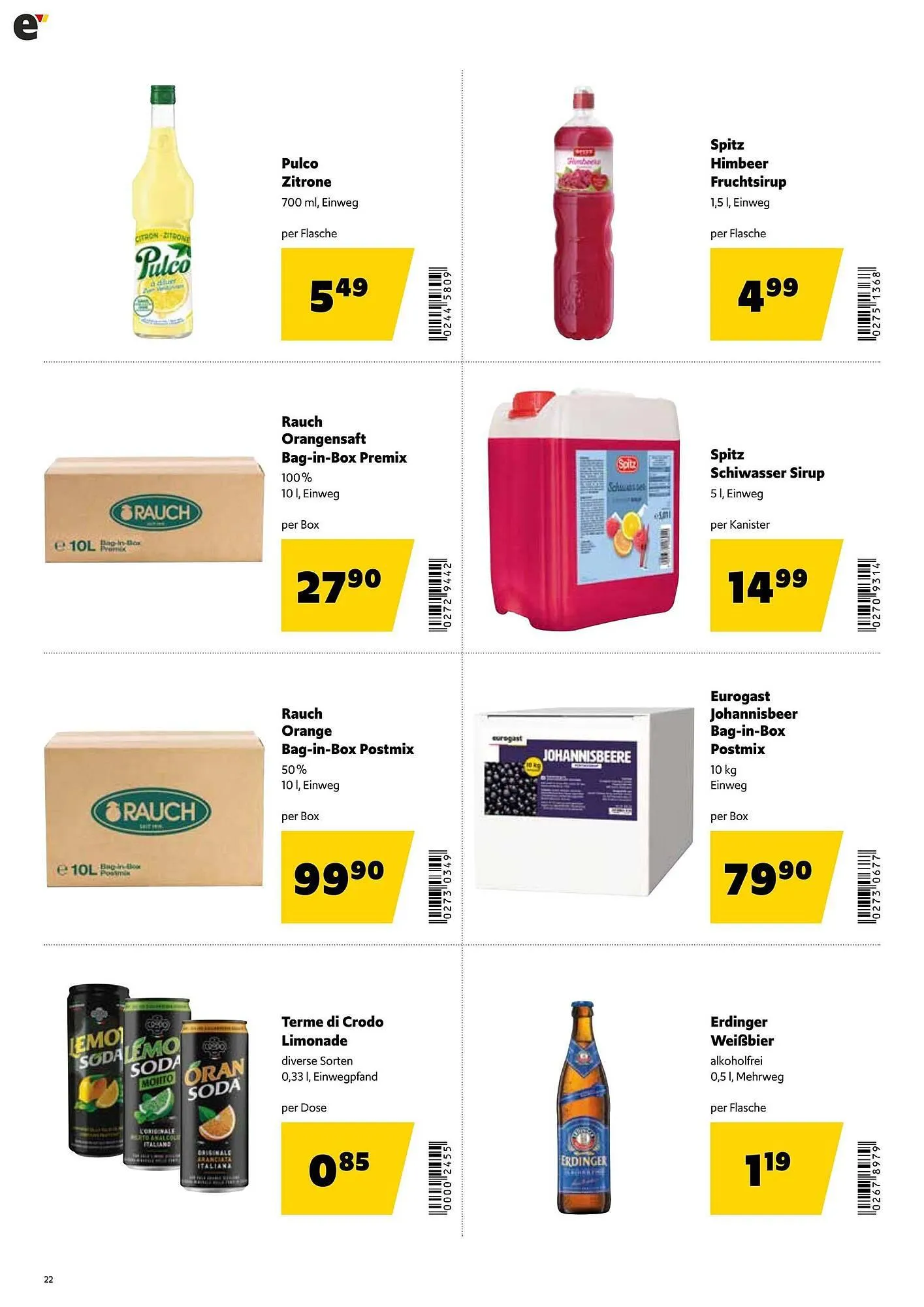 Eurogast Grissemann Flugblatt von 29. Dezember bis 10. Jänner 2026 - Flugblätt seite 22