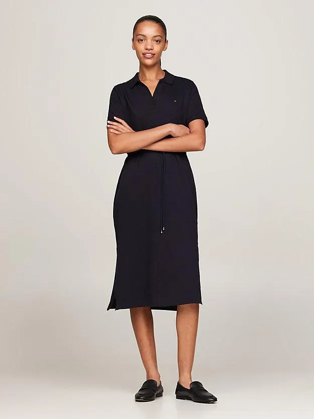 Midi-Polokleid mit offenem Kragen