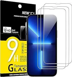 NEW'C 3 Stück, Panzer Schutz Glas für iPhone 14, 13, 13 Pro (6,1"), Frei von Kratzern, 9H Härte, HD Displayschutzfolie, 0.33mm Ultra-klar, Ultrabeständig