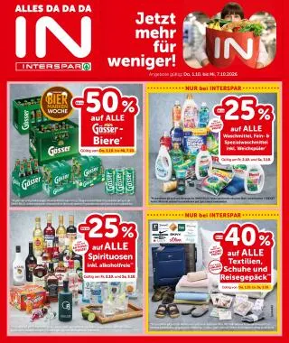 INTERSPAR Flugblatt von 1. Oktober bis 7. Oktober 2026 - Flugblätt seite  1