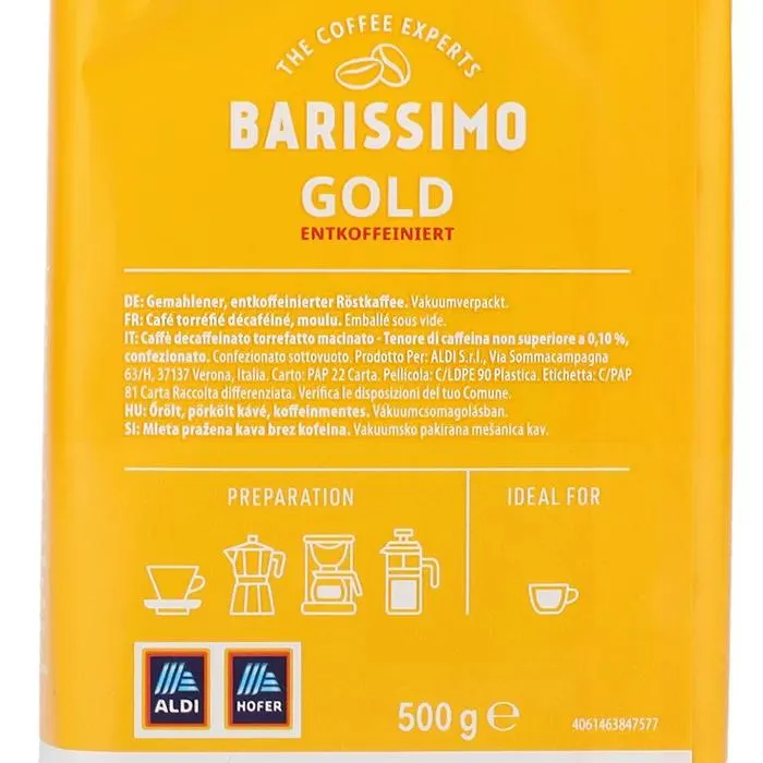 BARISSIMO Gold Entkoffeiniert