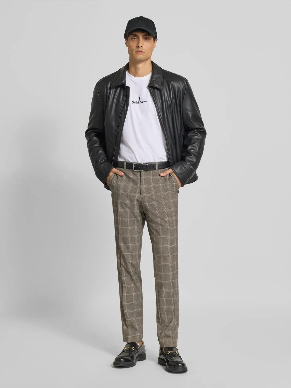 T-Shirt mit Label-Stitching in weiss