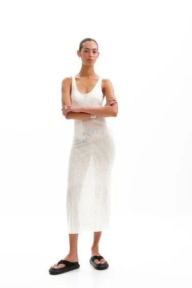 Midi-Trägerkleid Aussparungen