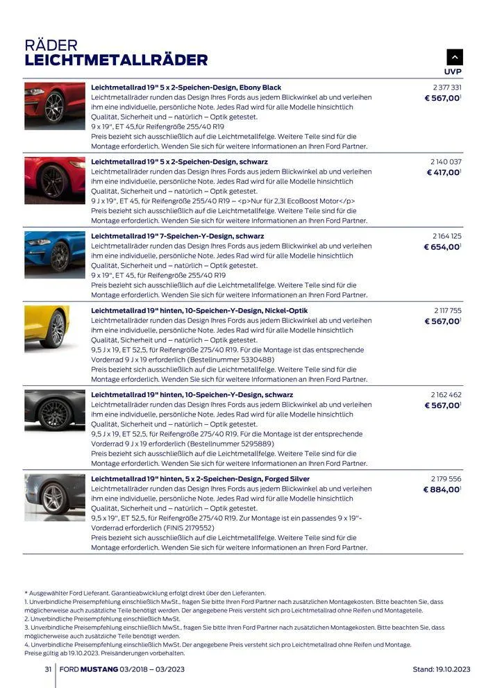 FORD MUSTANG von 2. November bis 2. November 2024 - Flugblätt seite  31