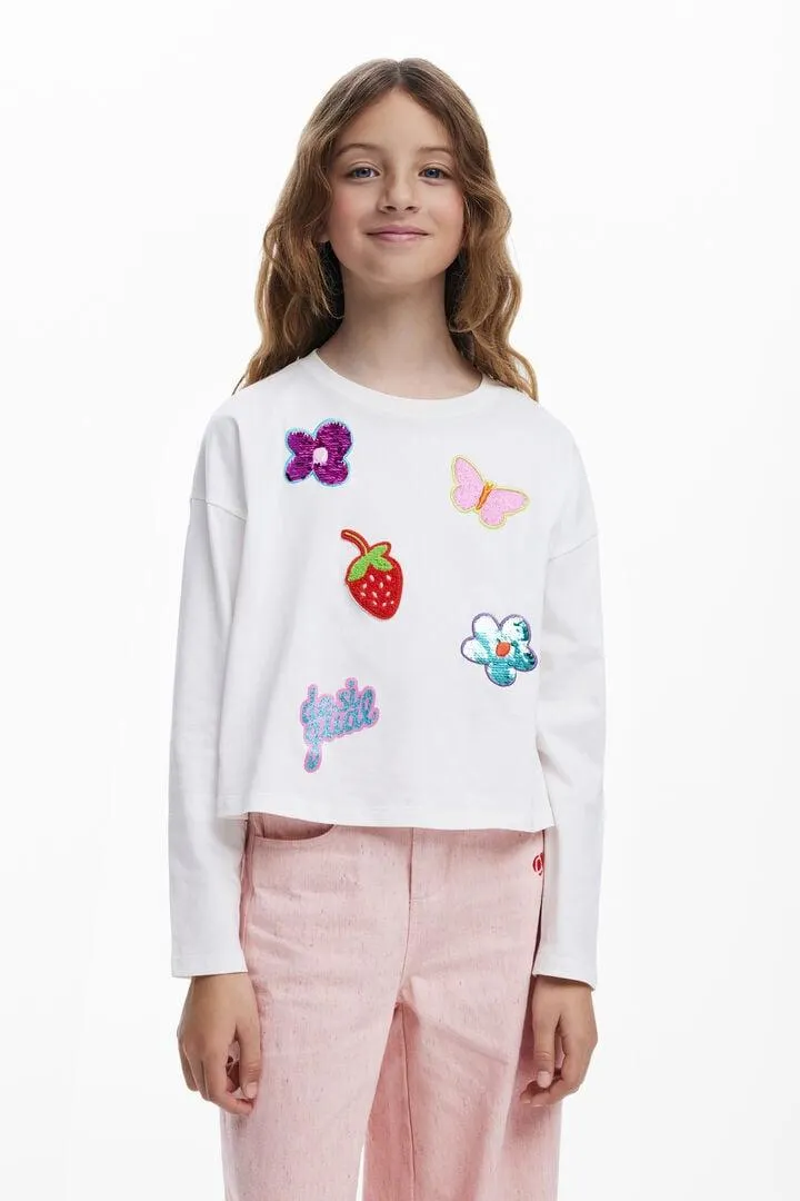 T-Shirt mit Applikationen in Formen