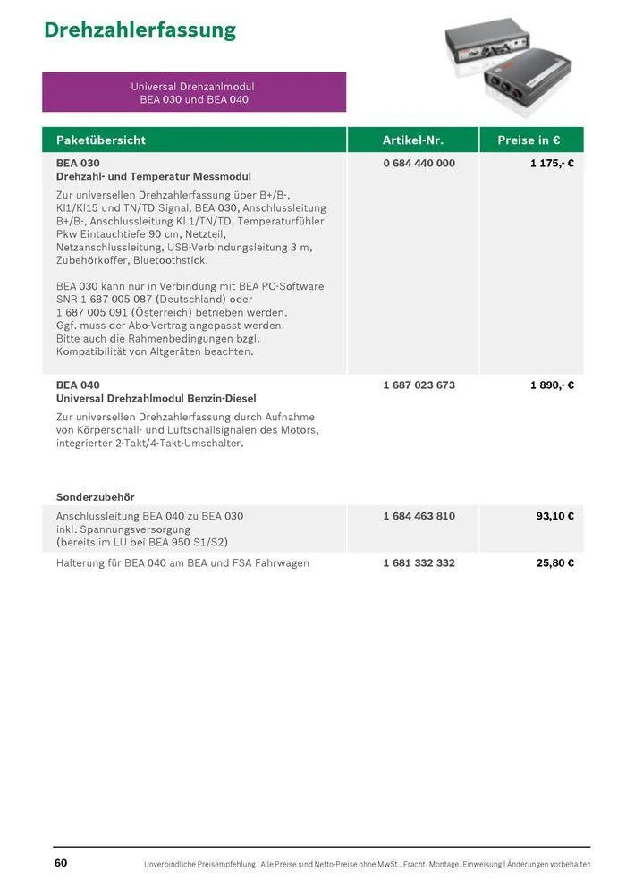 Werkstattausrüstung von Bosch von 21. Mai bis 31. Dezember 2024 - Flugblätt seite  60