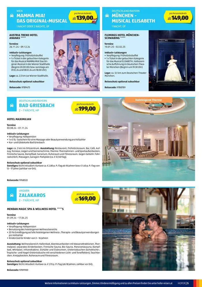 Blättern Sie online im HOFER REISEN Katalog von 1. August bis 15. August 2024 - Flugblätt seite  5