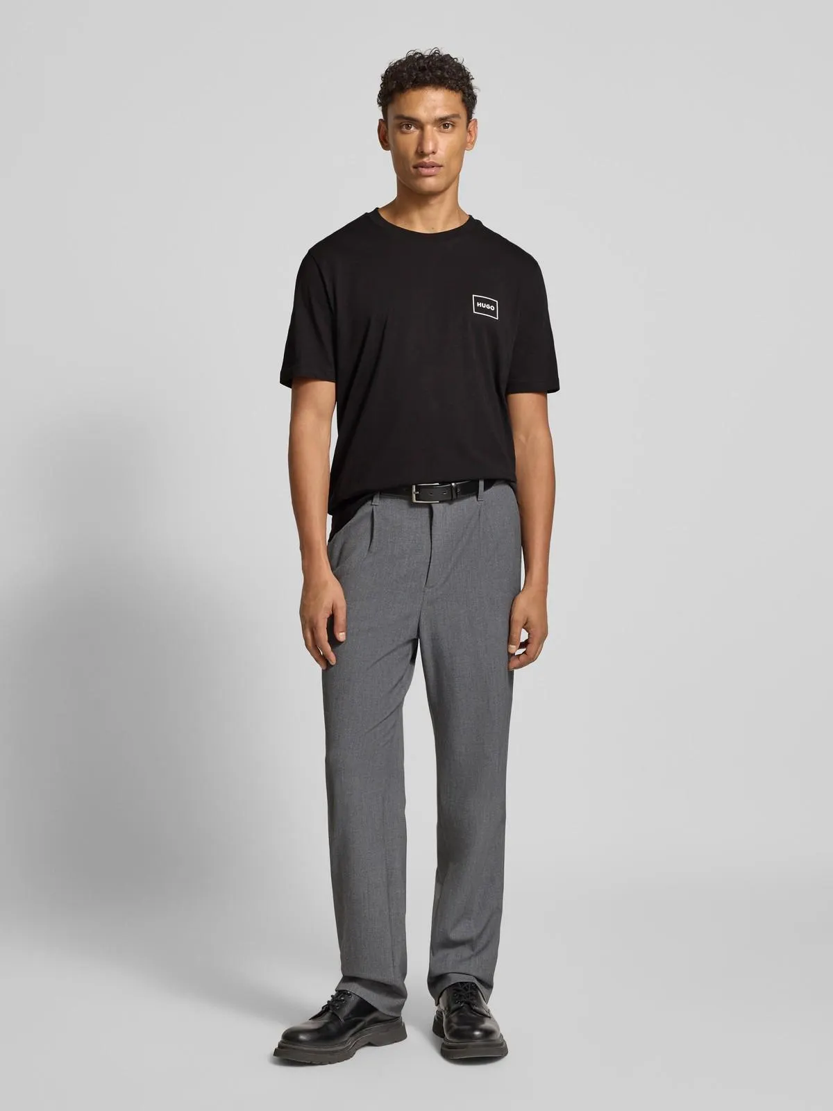 Regular Fit T-Shirt im 2er-Pack Modell 'DUGOPAK' in black