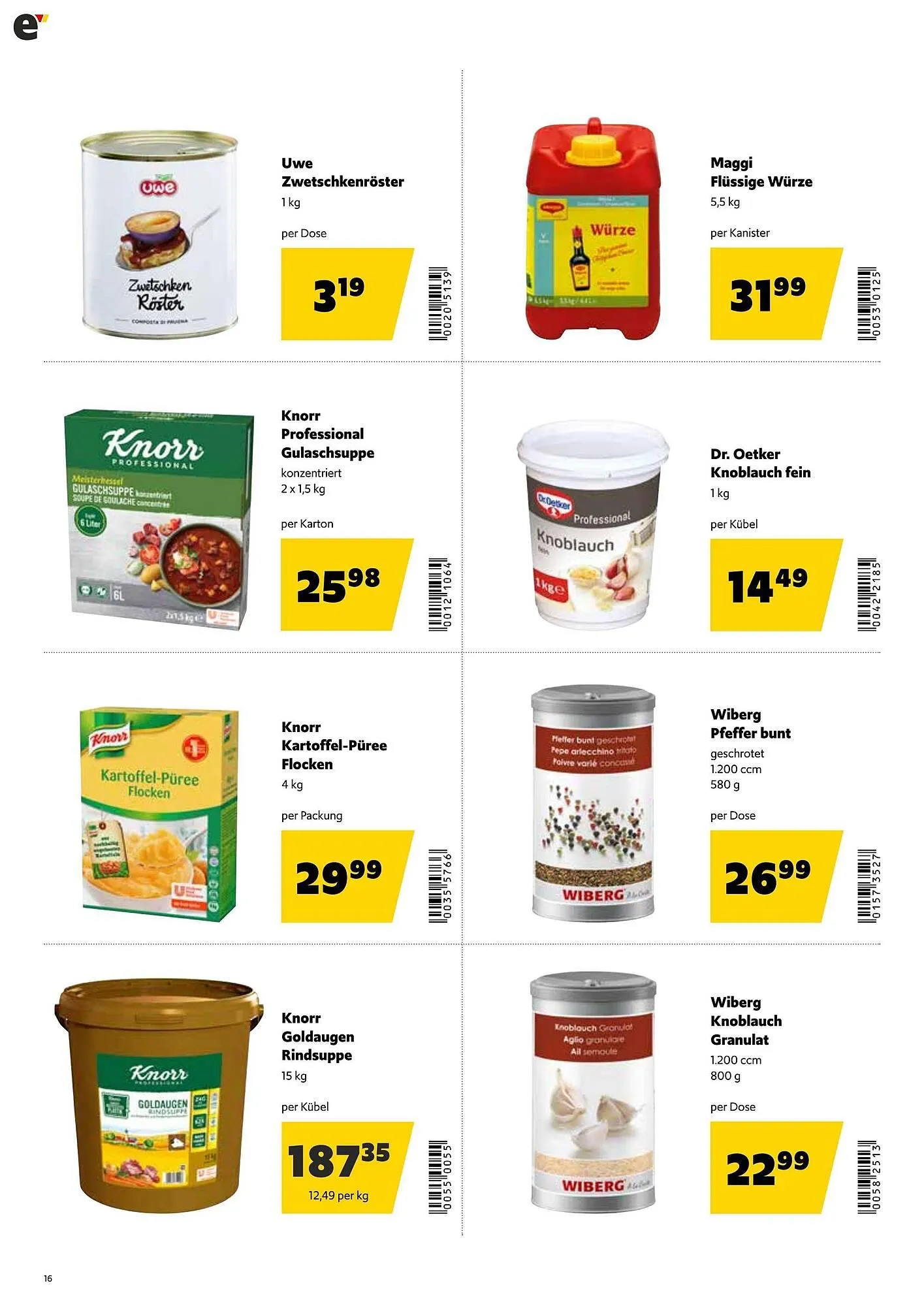 Eurogast Grissemann Flugblatt von 23. März bis 4. April 2026 - Flugblätt seite  16