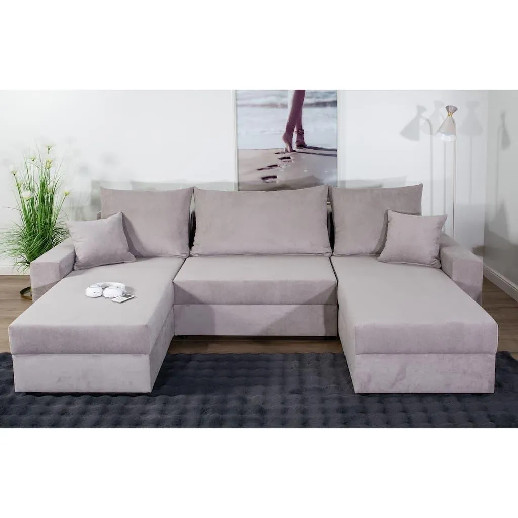 COLLECTION AB Wohnlandschaft »Pico U-Form« Wohnlandschaft,2 X Ottomane,Polyätherschaum Polsterung