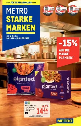 METRO Flugblatt Food - Starke Marken von 20. August bis 2. September 2026 - Flugblätt seite  1