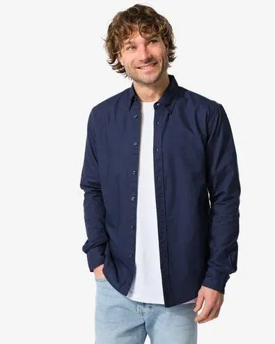 herenoverhemd donkerblauw