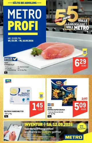 METRO Flugblatt Food - Metro Profi von 3. September bis 16. September 2026 - Flugblätt seite  1